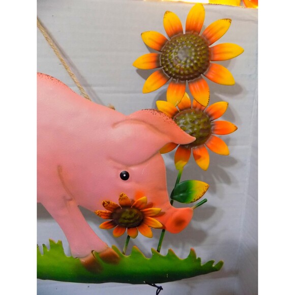 NEW Metal Welcome Pig Wall Sign Country Decor Farmhouse Wall Art - Picture 2 of 3